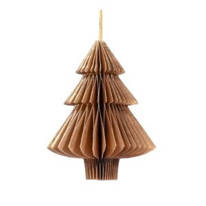 Zlatohnedá papierová vianočná ozdoba v tvare stromu Only Natural