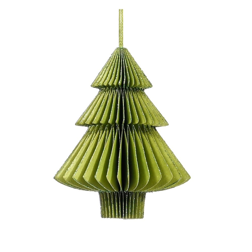 Zelená papierová vianočná ozdoba v tvare stromu Only Natural