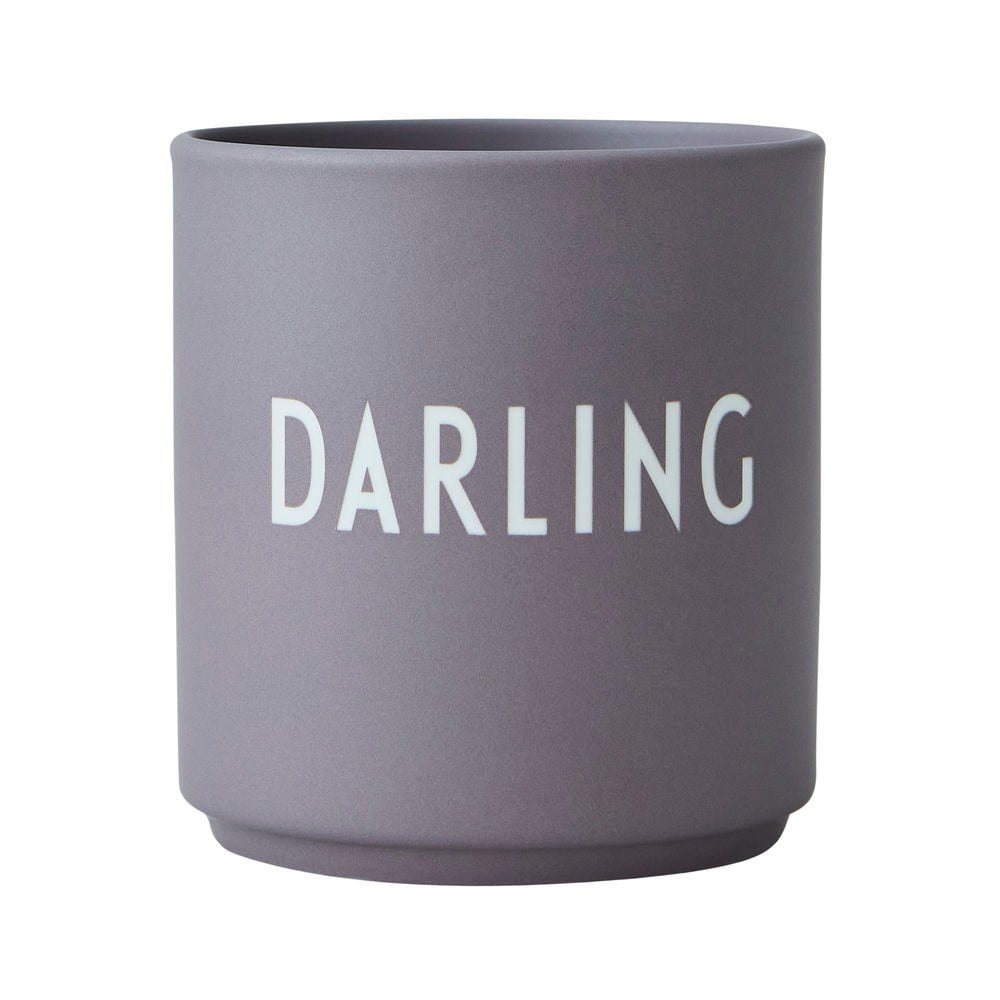 Sivý porcelánový hrnček Design Letters Darling
