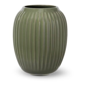 Tmavozelená kameninová váza Kähler Design