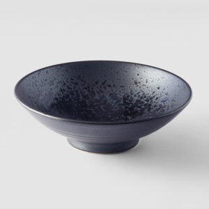 Čierno-sivá keramická miska na polievku Mij Pearl