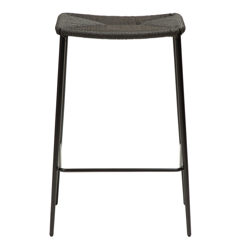Čierna barová stolička s oceľovými nohami DAN-FORM Stiletto