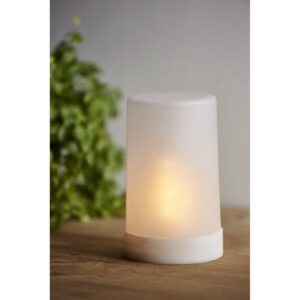 Biela LED vonkajšia svetelná dekorácia Star Trading Candle Flame