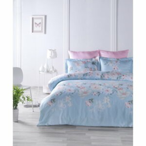 Modré posteľné obliečky z bavlneného saténu Primacasa by Türkiz Cielo