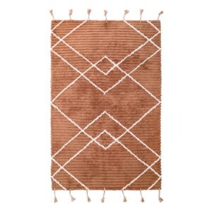 Hnedý ručne vyrobený koberec z bavlny Nattiot Lassa