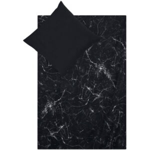 Čierne obliečky na jednolôžko z bavlneného perkálu Westwing Collection Malin