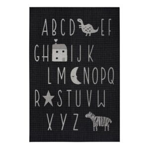 Čierny detský koberec Ragami Letters