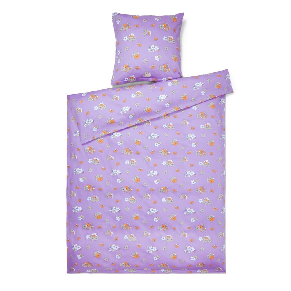 Obliečky na jednolôžko z bavlneného saténu v levanduľovej farbe 140x200 cm Grand Pleasantly - JUNA