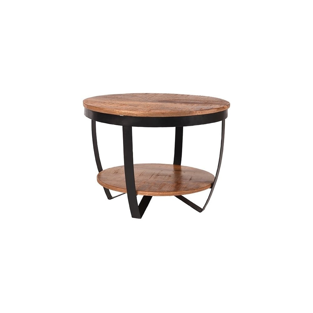Odkladací stolík s doskou z mangového dreva LABEL51 Rondo