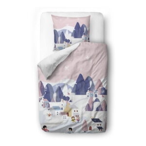 Detské obliečky na jednolôžko z bavlneného saténu 135x200 cm Pink Sky - Butter Kings
