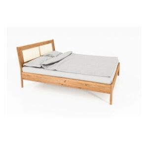 Dvojlôžková posteľ z dubového dreva s ratanovým čelom 180x200 cm Pola - The Beds