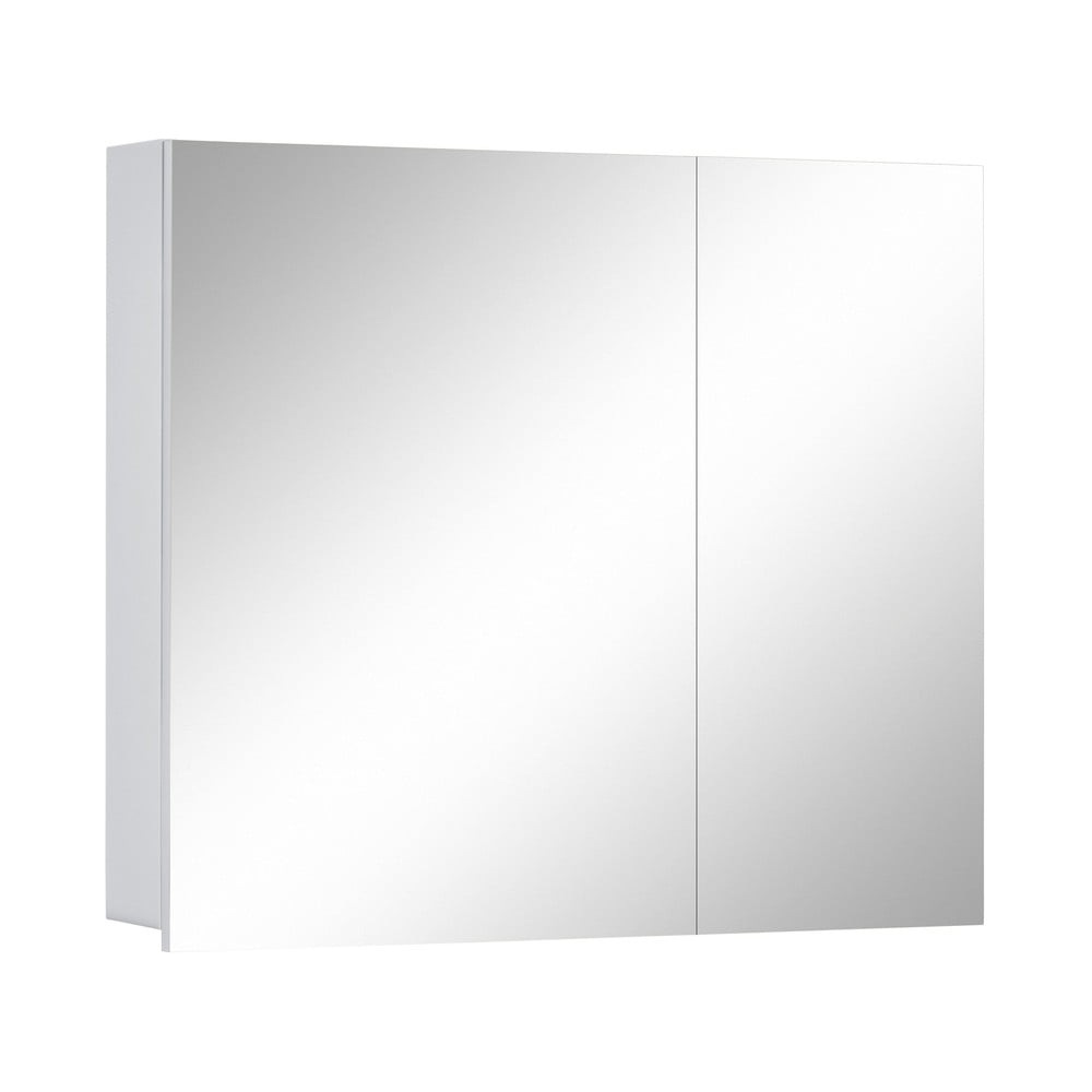 Biela nástenná kúpeľňová skrinka so zrkadlom Støraa Wisla