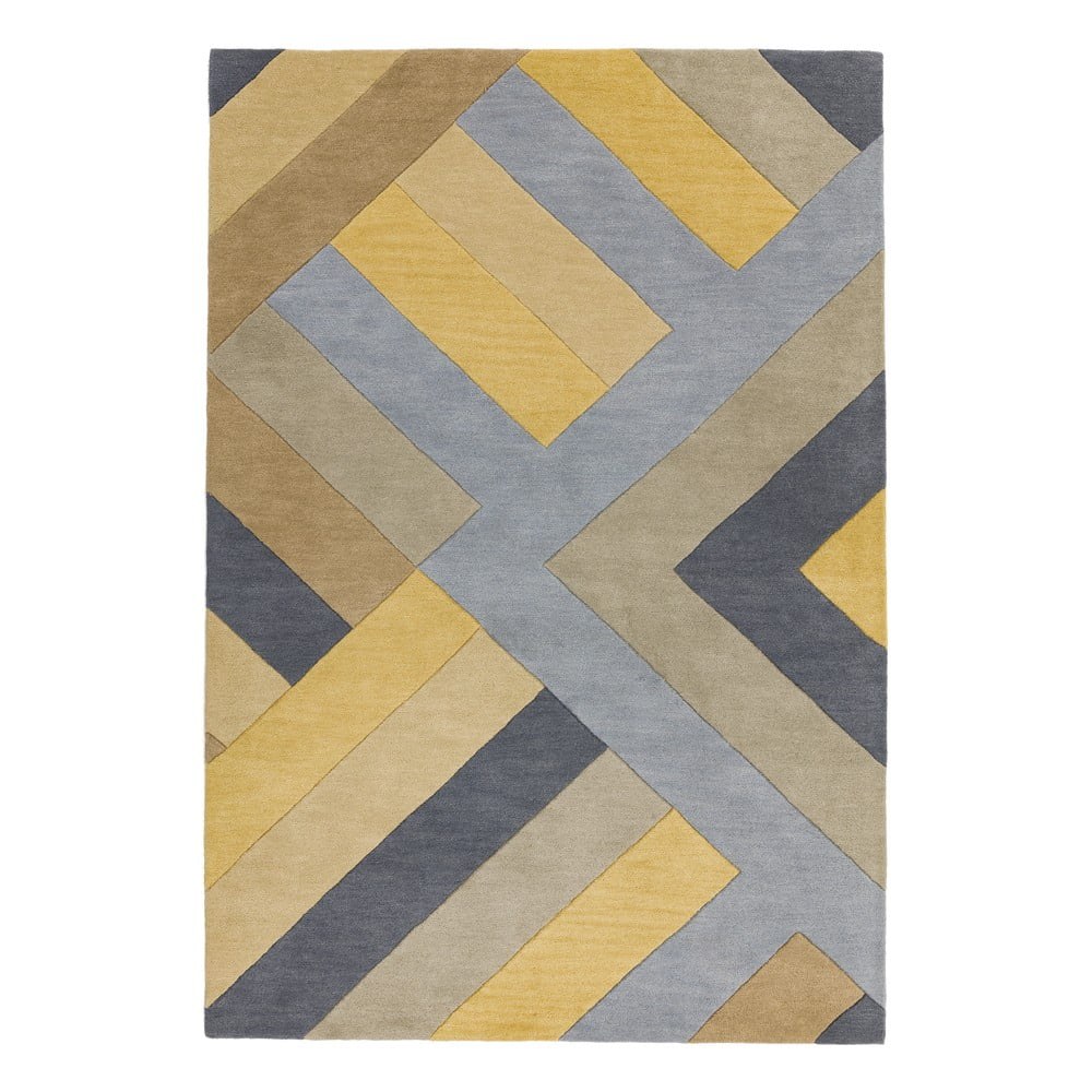 Sivo-žltý koberec Asiatic Carpets Big Zig
