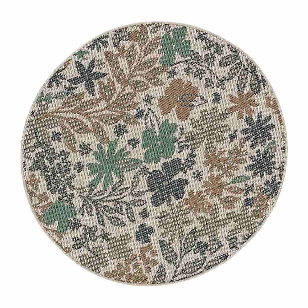 Béžovo-zelený vonkajší koberec Universal Floral