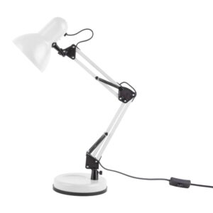 Biela stolová lampa s čiernymi detailmi Leitmotiv Hobby