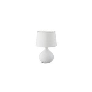 Biela stolová lampa z keramiky a tkaniny Trio Martin