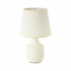 Biela/krémovobiela keramická stolová lampa s textilným tienidlom (výška  24 cm) – Casa Selección
