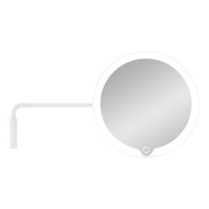 Biele nástenné kozmetické zrkadlo s LED podsvietením Blomus Modo
