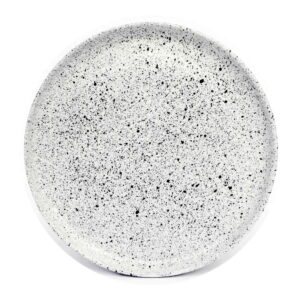 Bielo-čierny kameninový veľký tanier ÅOOMI Mess
