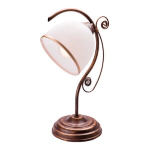 Bielo-hnedá stolová lampa Lamkur