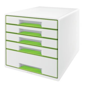 Bielo-zelený zásuvkový box Leitz WOW CUBE