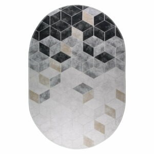 Biely/sivý umývateľný koberec 80x120 cm – Vitaus