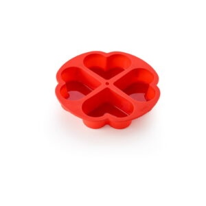 Červená silikónová deliaca forma na tortu v tvare srdca Lékué