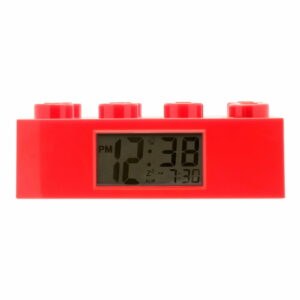 Červené hodiny s budíkom LEGO® Brick