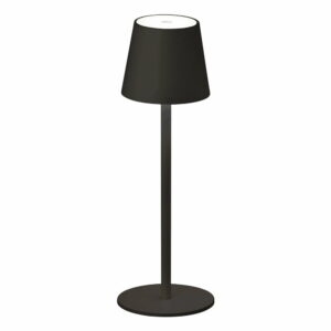 Čierna LED stmievateľná stolová lampa so senzorom pohybu a s kovovým tienidlom (výška 38 cm) Tropea – Fischer & Honsel