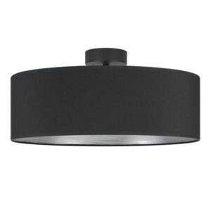 Čierne stropné svietidlo s detailom v striebornej farbe Sotto Luce Tres XL
