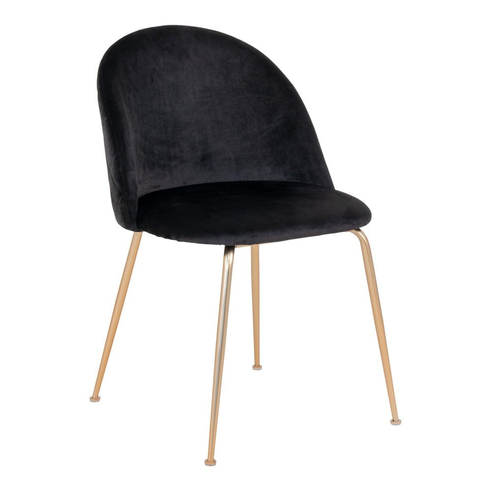 Čierne zamatové jedálenské stoličky v súprave 2 ks Geneve – House Nordic