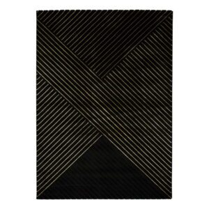 Čierny koberec Universal Gold Stripes