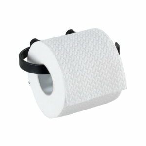 Čierny nástenný držiak na toaletný papier Wenko Classic Plus