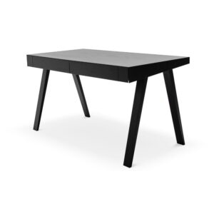 Čierny písací stôl s nohami z jaseňového dreva EMKO 4.9