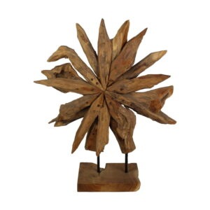 Dekorácia z teakového dreva HSM Collection Sunflower
