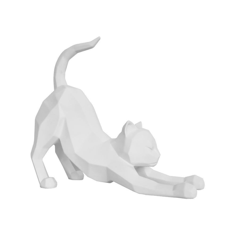 Matne biela soška PT LIVING Origami Stretching Cat