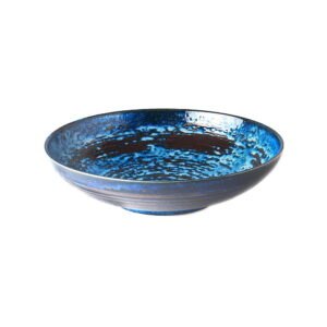 Modrá keramická servírovacia misa Mij Copper Swirl