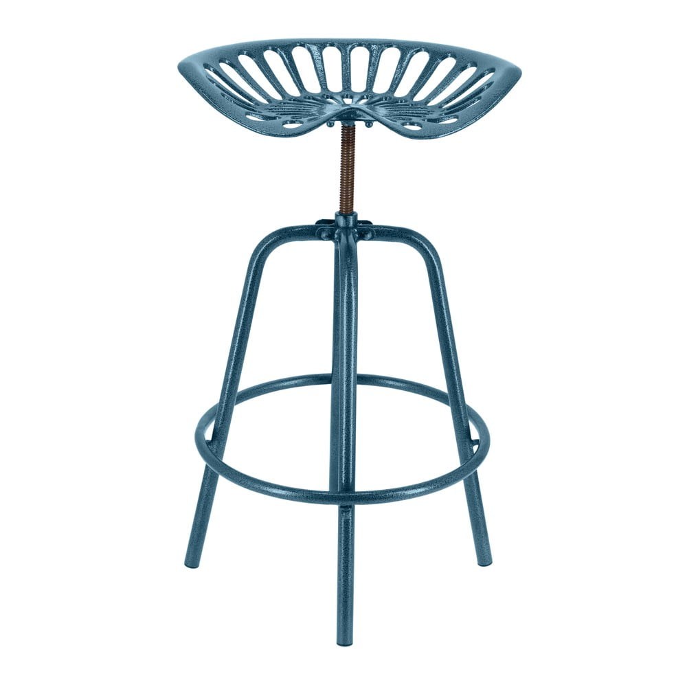Modrá kovová záhradná barová stolička Traktor – Esschert Design