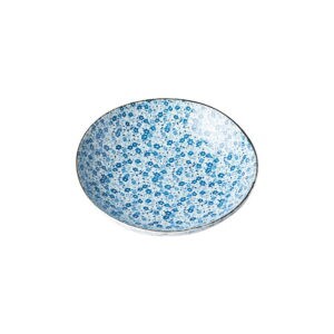 Modro-biely keramický hlboký tanier MIJ Daisy