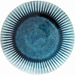 Modrý kameninový tanier Kare Design Mustique Rim