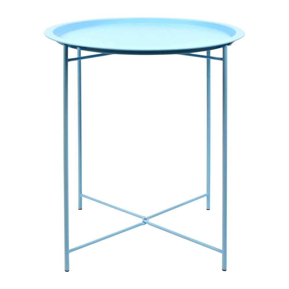 Oceľový rozkladací záhradný stolík v tyrkysovej farbe Esschert Design