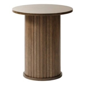 Okrúhly odkladací stolík v dekore duba ø 50 cm Nola – Unique Furniture