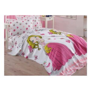 Ružová detská bavlnená prikrývka cez posteľ Mijolnir Princess