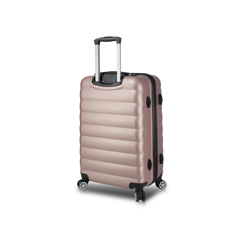 Ružový cestovný kufor na kolieskach s USB portom My Valice COLORS RESSNO Medium Suitcase