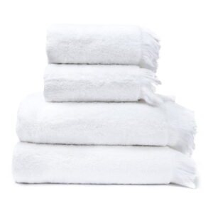 Sada 2 bielych uterákov a 2 osušiek zo 100% bavlny Bonami Selection