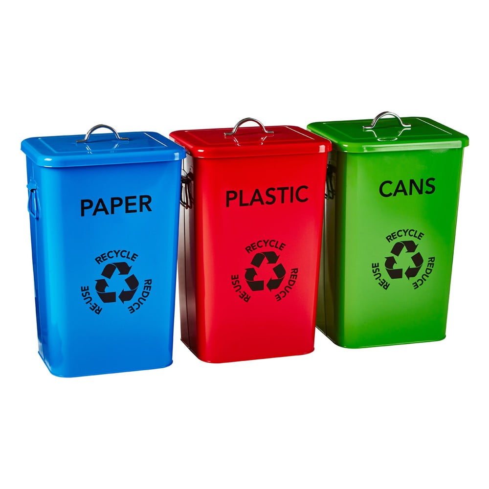 Sada 3 košov na recyklovanie Premier Housewares Recycle Bins