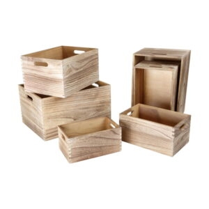 Sada 6 drevených úložných boxov Legler Wooden