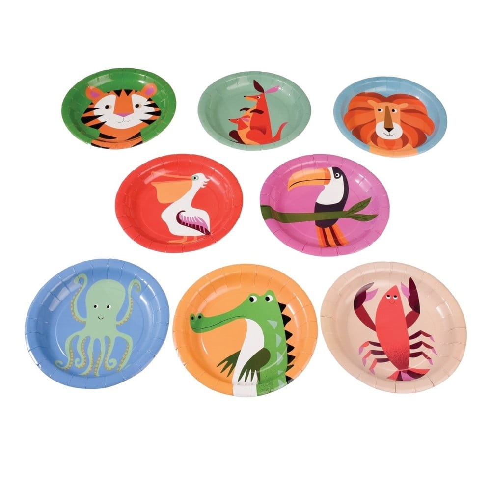 Sada 8 papierových tanierov Rex London Colourful Creatures