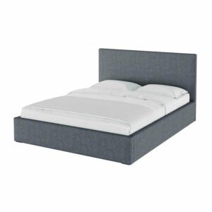 Sivá čalúnená dvojlôžková posteľ s úložným priestorom s roštom 180x200 cm Bufo Bed - MESONICA