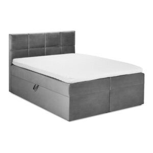 Sivá zamatová dvojlôžková posteľ Mazzini Beds Mimicry